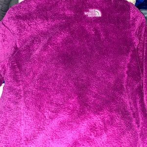 The North Face jacket with silver logo fuzzy style